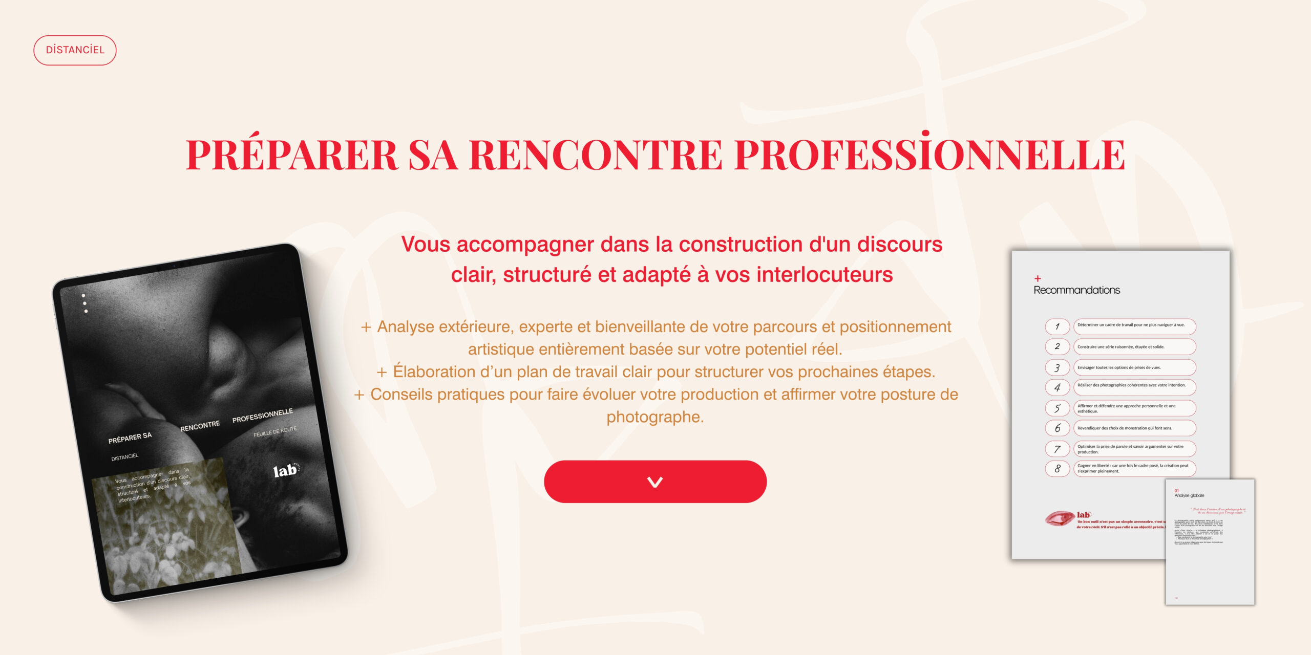 Tablette présentant Lecture et analyse d’images et document de recommandations