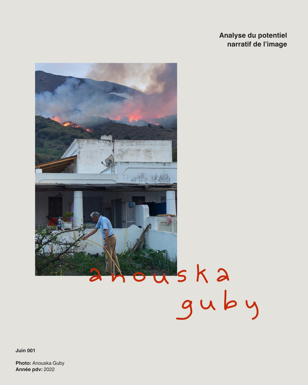 Visuel Anouska Guby Analyse du potentiel narratif de l’image, Juin 001 : photographie d'Anouska Guby