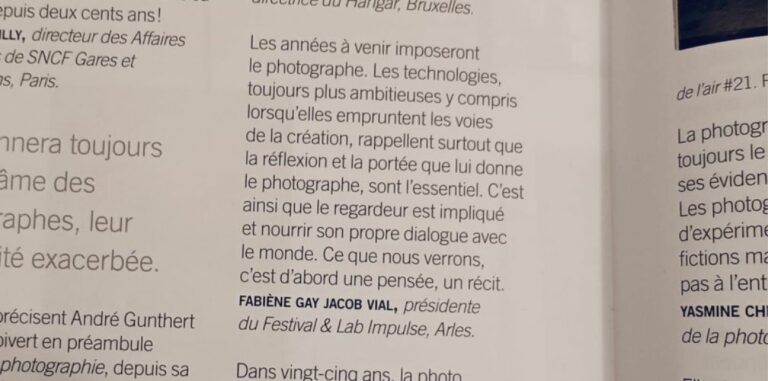 De l’Air #91 : que donnera toujours à voir la photographie dans 25 ans ? de Fabiène Gay JAcob Vial