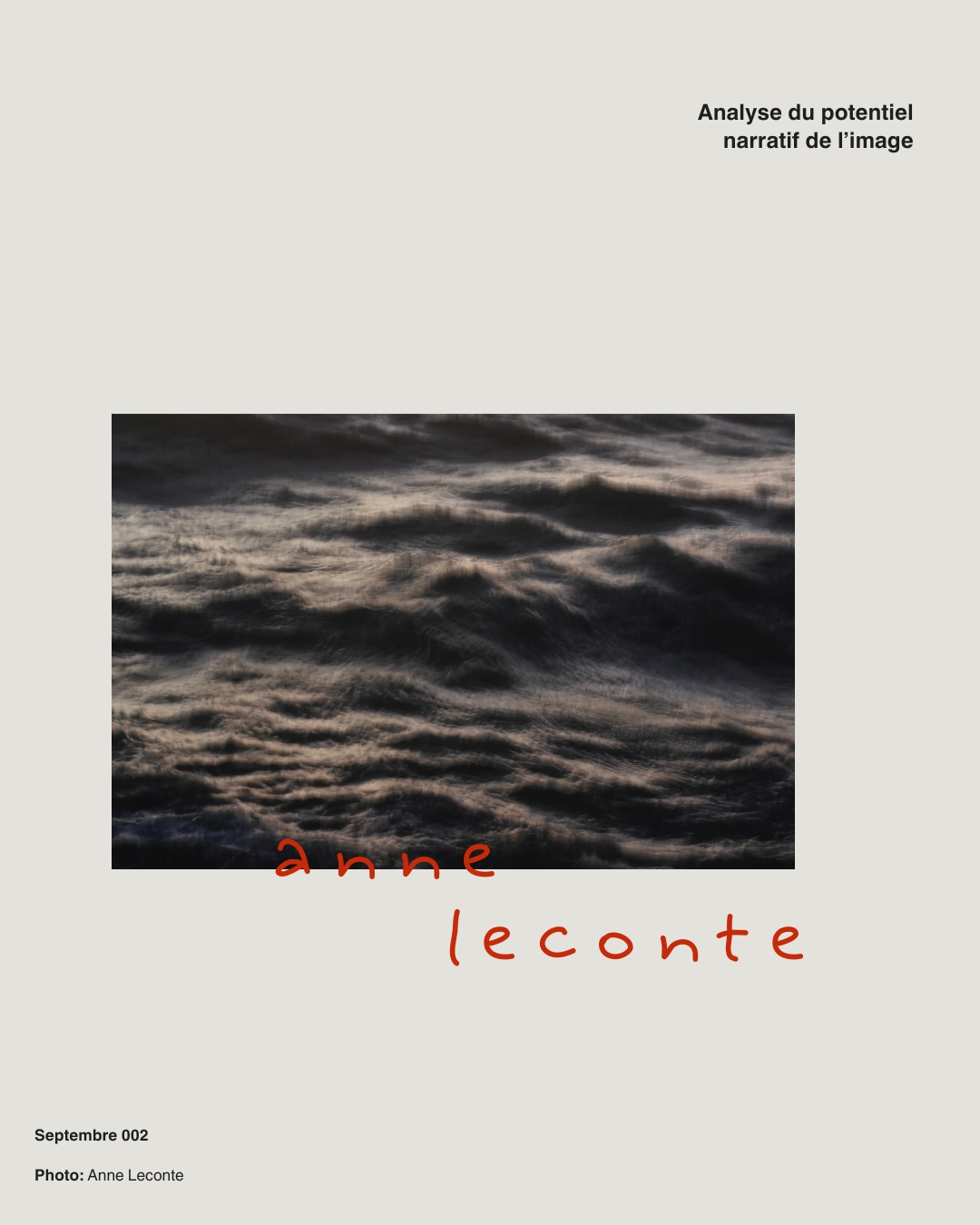 Visuel Anne Leconte Analyse du potentiel narratif de l’image, Septembre 002 : photographie d'Anne Leconte