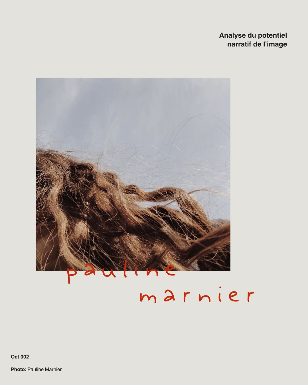 Visuel Pauline Marnier Analyse du potentiel narratif de l’image, Octobre 002 : photographie de Pauline Marnier